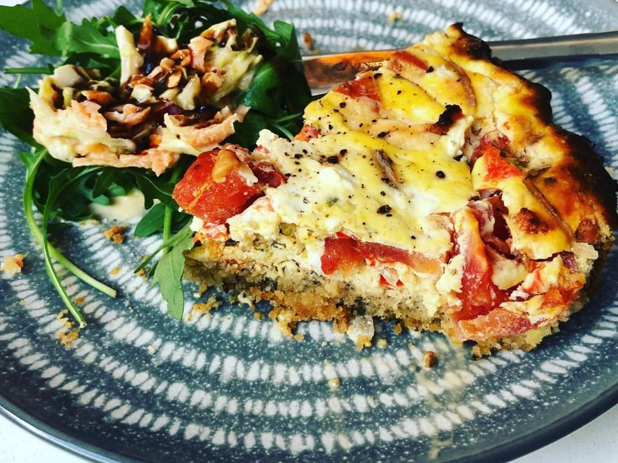 Almond crust quiche